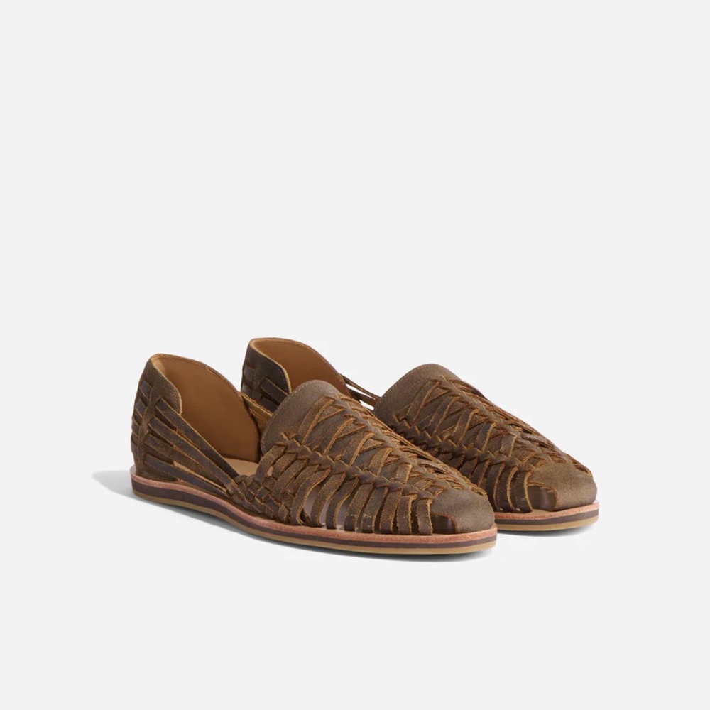 Nisolo Huarache Sandals Waxed Brown New in Box Never Worn